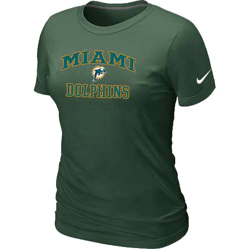 Nike Miami Dolphins Women's Heart & Soul NFL T-Shirt - Dark Green